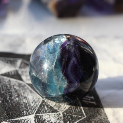 Polished fluorite sphere