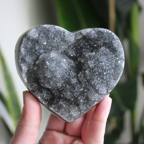 Rainbow amethyst druzy heart